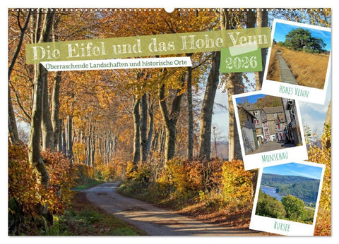 Die Eifel und das Hohe Venn (Wandkalender 2026 DIN A2 quer), CALVENDO Monatskalender