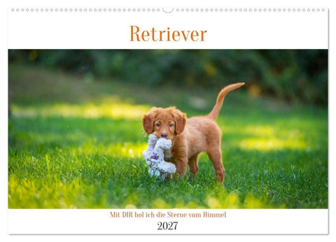 Retriever - Mit DIR hol ich die Sterne vom Himmel (Wandkalender 2027 DIN A2 quer), CALVENDO Monatskalender