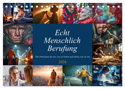 Echt Menschlich Berufung (Tischkalender 2026 DIN A5 quer), CALVENDO Monatskalender