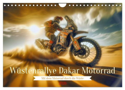 Wüstenrallye Dakar Motorrad (Wandkalender 2026 DIN A4 quer), CALVENDO Monatskalender