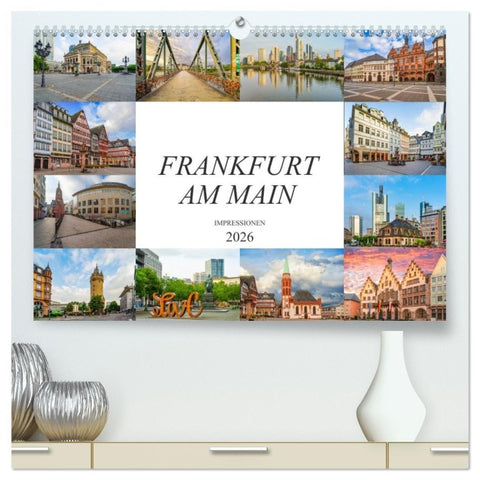 Frankfurt am Main Impressionen (hochwertiger Premium Wandkalender 2026 DIN A2 quer), Kunstdruck in Hochglanz
