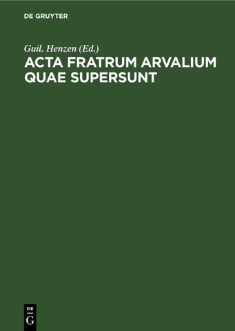 Acta fratrum Arvalium quae supersunt