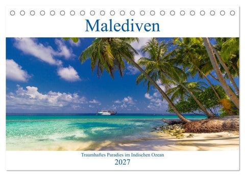 Malediven - Traumhaftes Paradies im Indischen Ozean (Tischkalender 2027 DIN A5 quer), CALVENDO Monatskalender