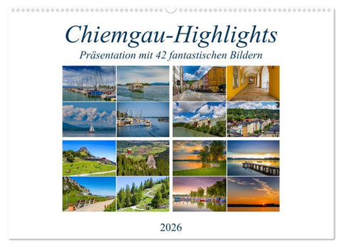 Chiemgau-Highlights (Wandkalender 2026 DIN A2 quer), CALVENDO Monatskalender
