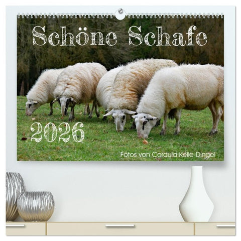 Schöne Schafe (hochwertiger Premium Wandkalender 2026 DIN A2 quer), Kunstdruck in Hochglanz