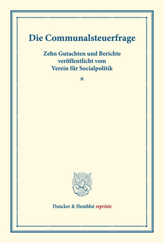 Die Communalsteuerfrage.