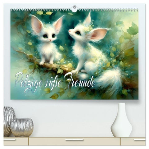 Pelzige süße Freunde (hochwertiger Premium Wandkalender 2027 DIN A2 quer), Kunstdruck in Hochglanz