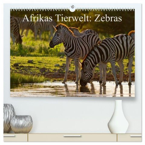 Afrikas Tierwelt: Zebras (hochwertiger Premium Wandkalender 2026 DIN A2 quer), Kunstdruck in Hochglanz