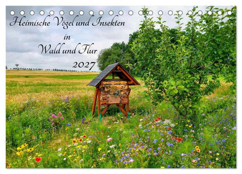 Heimische Vögel und Insekten in Wald und Flur (Tischkalender 2027 DIN A5 quer), CALVENDO Monatskalender