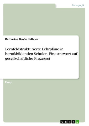 Lernfeldstrukturierte Lehrpläne in berufsbildenden Schulen. Eine Antwort auf gesellschaftliche Prozesse?