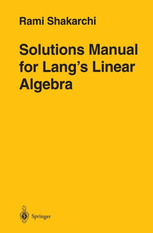 Solutions Manual for Lang’s Linear Algebra