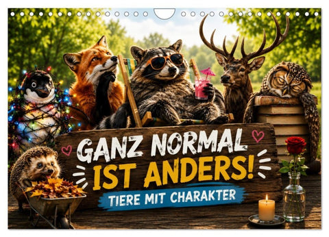 Ganz normal ist anders - Tiere mit Charakter (Wandkalender 2027 DIN A4 quer), CALVENDO Monatskalender