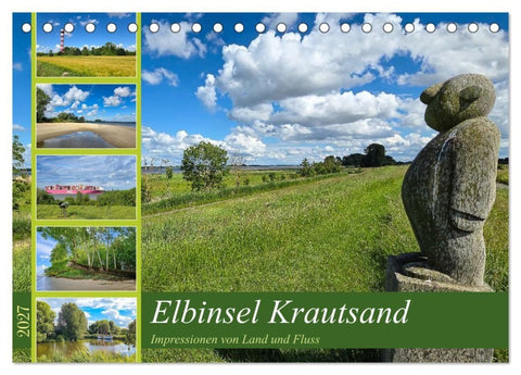 Elbinsel Krautsand - Impressionen von Land und Fluss (Tischkalender 2027 DIN A5 quer), CALVENDO Monatskalender