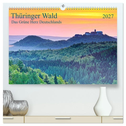 Thüringer Wald Das Grüne Herz Deutschlands (hochwertiger Premium Wandkalender 2027 DIN A2 quer), Kunstdruck in Hochglanz
