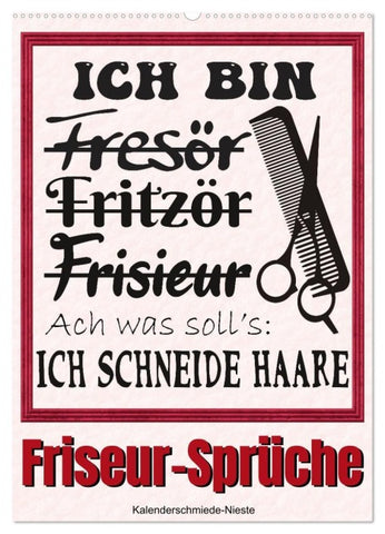 Friseur-Sprüche (Wandkalender 2027 DIN A2 hoch), CALVENDO Monatskalender