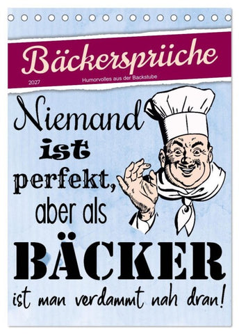 Bäckersprüche (Tischkalender 2027 DIN A5 hoch), CALVENDO Monatskalender