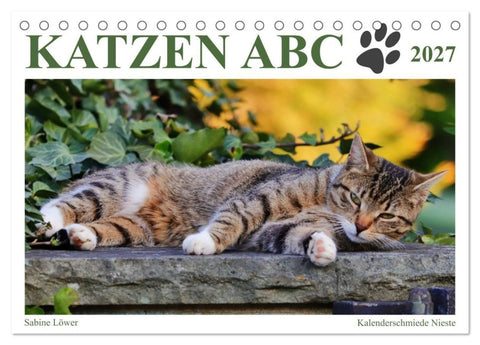 Katzen ABC (Tischkalender 2027 DIN A5 quer), CALVENDO Monatskalender