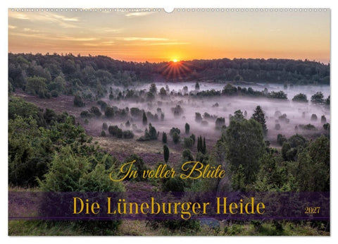 Die Lüneburger Heide - In voller Blüte (Wandkalender 2027 DIN A2 quer), CALVENDO Monatskalender