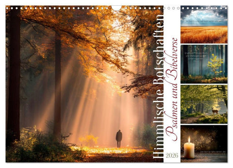 Psalmen und Bibelverse - Himmlische Botschaften (Wandkalender 2026 DIN A3 quer), CALVENDO Monatskalender