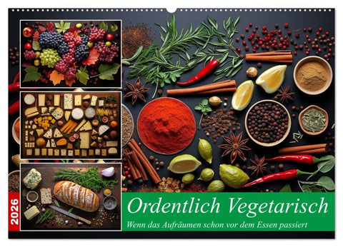 Ordentlich Vegetarisch (Wandkalender 2026 DIN A2 quer), CALVENDO Monatskalender