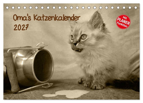 Oma's Katzenkalender 2027 (Tischkalender 2027 DIN A5 quer), CALVENDO Monatskalender