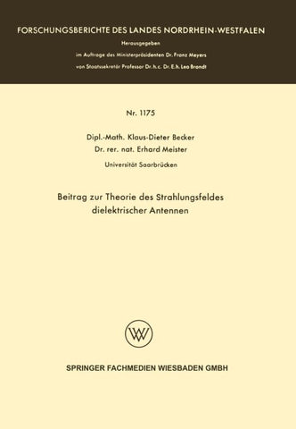 Beitrag zur Theorie des Strahlungsfeldes dielektrischer Antennen