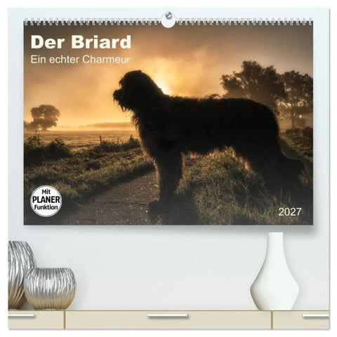Der Briard 2027 - Ein echter Charmeur (hochwertiger Premium Wandkalender 2027 DIN A2 quer), Kunstdruck in Hochglanz