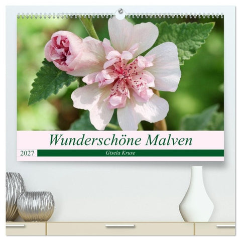 Wunderschöne Malven (hochwertiger Premium Wandkalender 2027 DIN A2 quer), Kunstdruck in Hochglanz