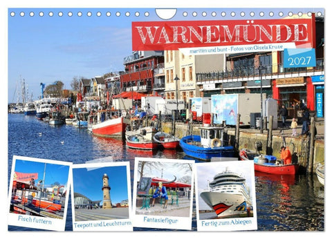 Warnemünde - maritim und bunt (Wandkalender 2027 DIN A4 quer), CALVENDO Monatskalender