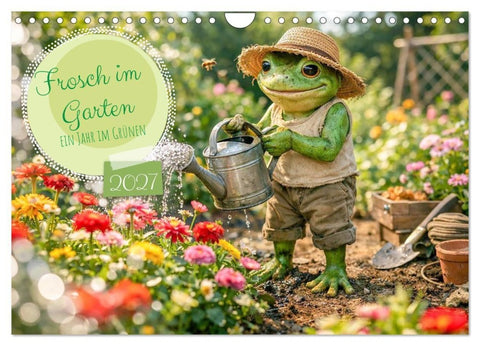 Frosch im Garten (Wandkalender 2027 DIN A4 quer), CALVENDO Monatskalender
