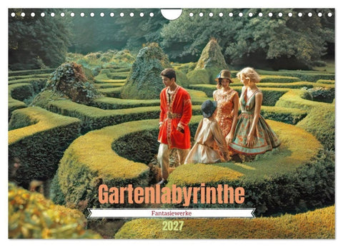 Gartenlabyrinthe - Fantasiewerke (Wandkalender 2027 DIN A4 quer), CALVENDO Monatskalender