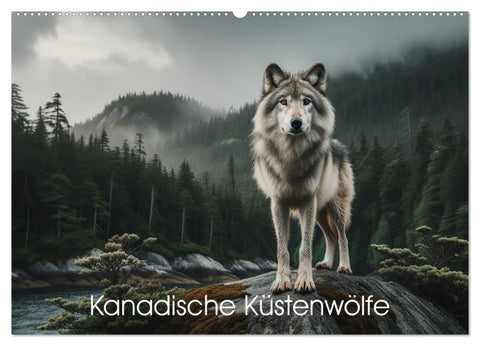 Kanadische Küstenwölfe (Wandkalender 2027 DIN A2 quer), CALVENDO Monatskalender