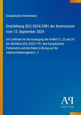 Empfehlung (EU) 2024/2481 der Kommission vom 13. September 2024
