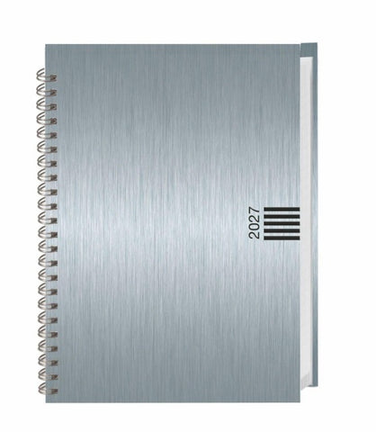 Wochen-Cheftimer A5, Alu silber 2027