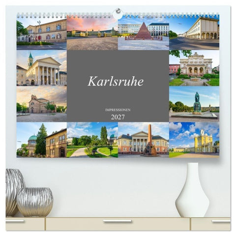 Karlsruhe Impressionen (hochwertiger Premium Wandkalender 2027 DIN A2 quer), Kunstdruck in Hochglanz