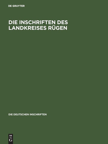 Die Inschriften des Landkreises Rügen