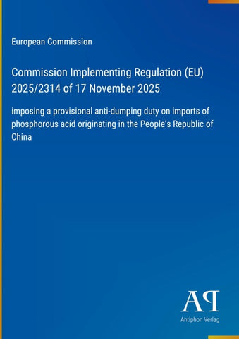 Commission Implementing Regulation (EU) 2025/2314 of 17 November 2025