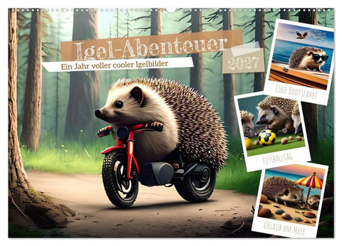 Igel-Abenteuer (Wandkalender 2027 DIN A2 quer), CALVENDO Monatskalender