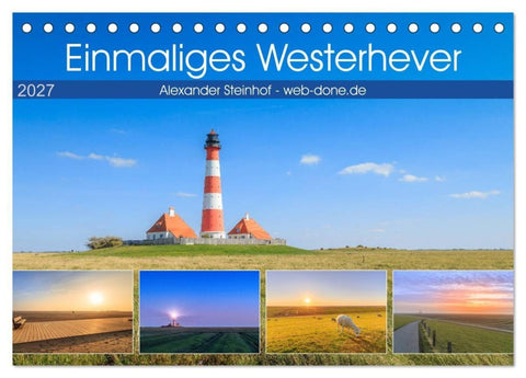Einmaliges Westerhever (Tischkalender 2027 DIN A5 quer), CALVENDO Monatskalender