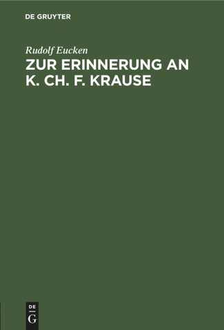 Zur Erinnerung an K. Ch. F. Krause