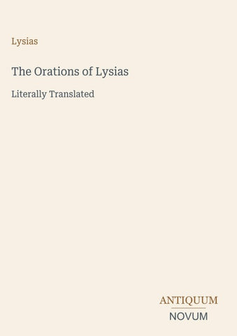 The Orations of Lysias