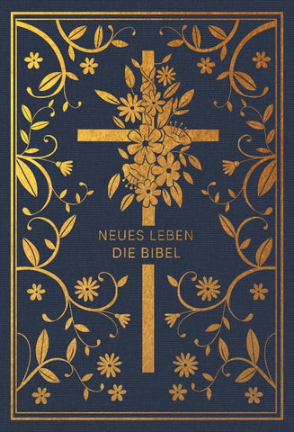 Neues Leben. Die Bibel - Golden Grace Edition, Marineblau