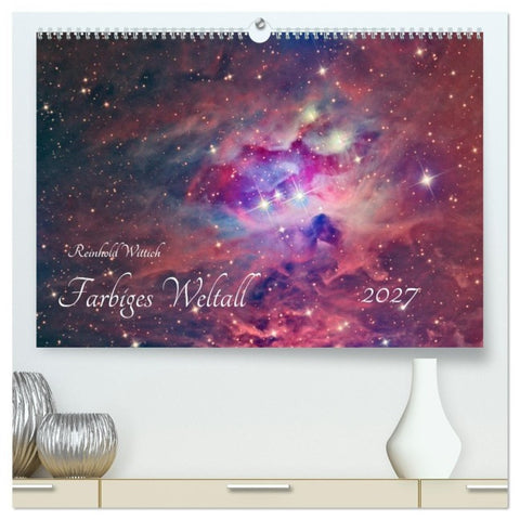 Farbiges Weltall (hochwertiger Premium Wandkalender 2027 DIN A2 quer), Kunstdruck in Hochglanz