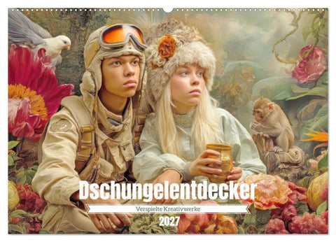 Dschungelentdecker - Verspielte Kreativwerke (Wandkalender 2027 DIN A2 quer), CALVENDO Monatskalender