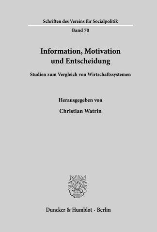 Information, Motivation und Entscheidung.
