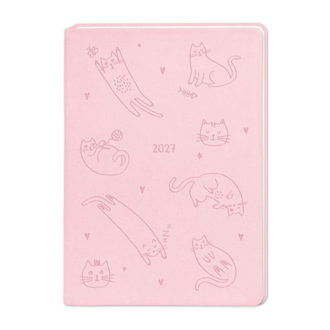 Terminplaner Lederlook 2027 Rosa