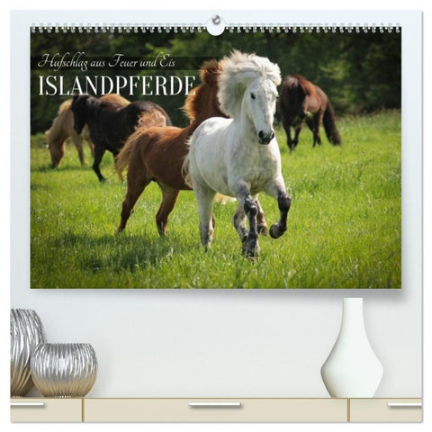Islandpferde - Hufschlag aus Feuer und Eis (hochwertiger Premium Wandkalender 2027 DIN A2 quer), Kunstdruck in Hochglanz
