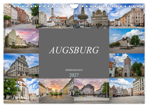 Augsburg Impressionen (Wandkalender 2027 DIN A4 quer), CALVENDO Monatskalender
