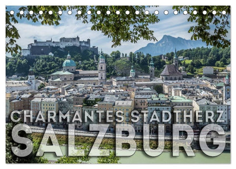 Charmantes Stadtherz SALZBURG (Tischkalender 2026 DIN A5 quer), CALVENDO Monatskalender
