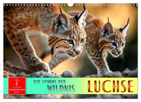 Luchse - die Stimme der Wildnis (Wandkalender 2026 DIN A3 quer), CALVENDO Monatskalender